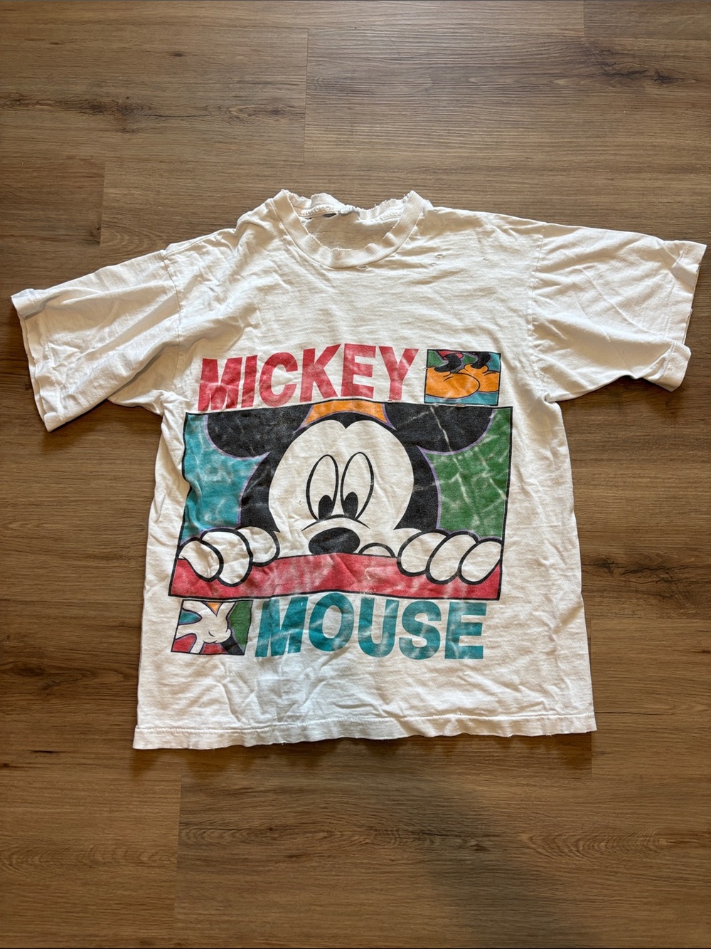Disney Mickey Mouse White Vintage Graphic T-Shirt